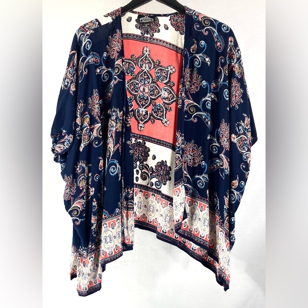 Angie Red and Blue Paisley Kimono